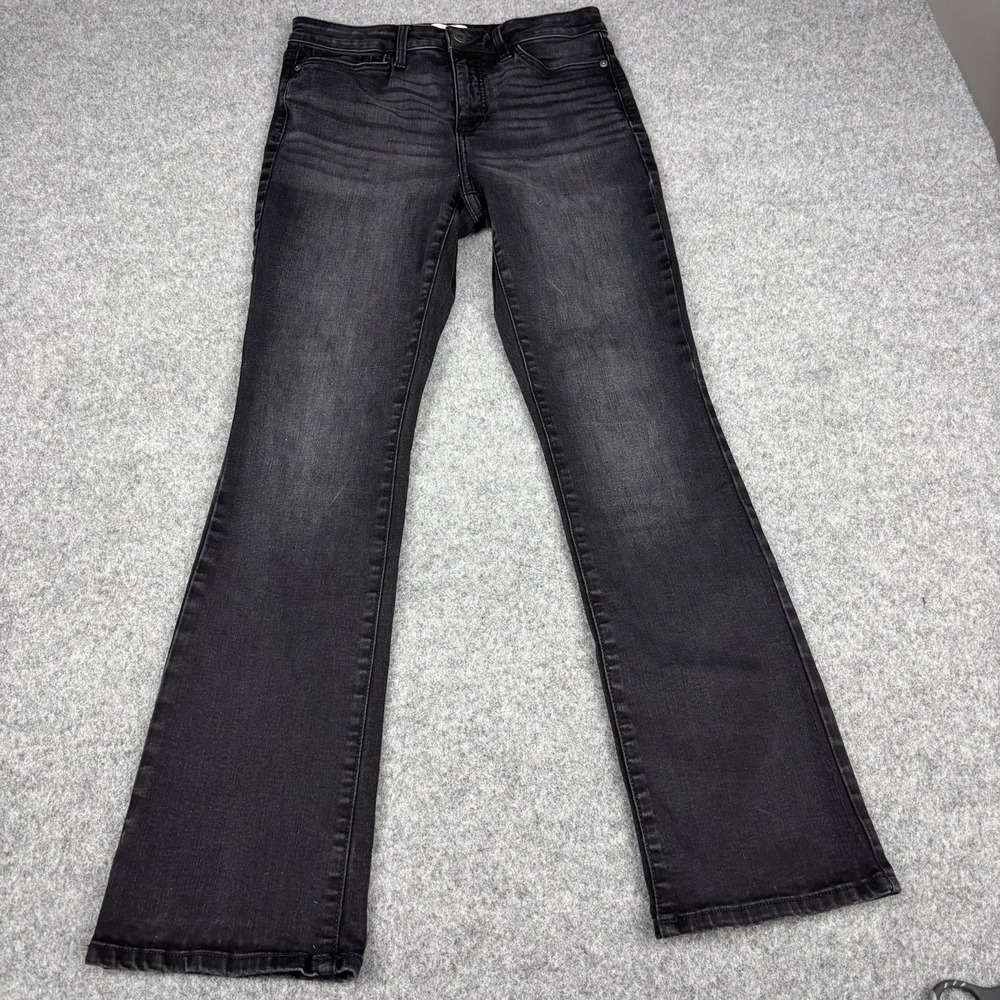Lauren Conrad Bootcut Jeans Women's 10 Black Wash High Rise Dark Denim Casual LC